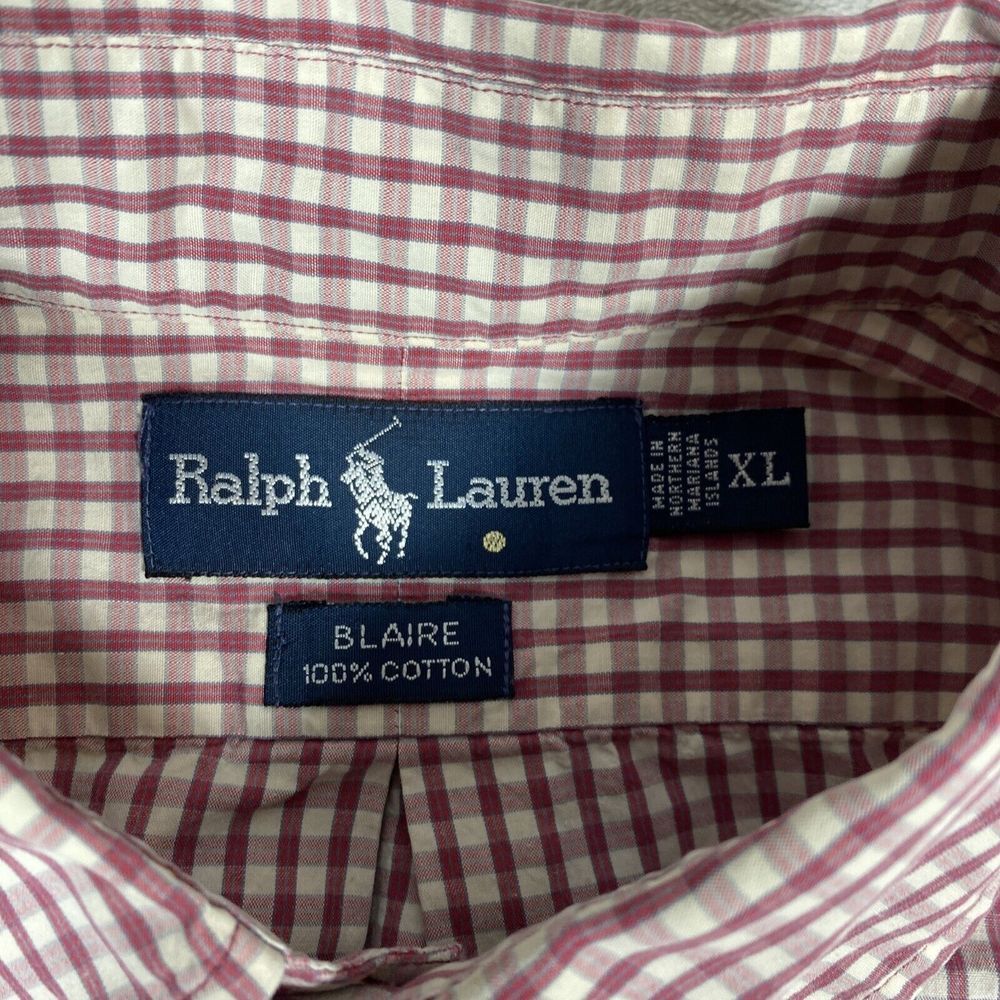 Ralph Lauren Blaire Pink Gingham Short Sleeve Button Down Size XL - Picture 4 of 8